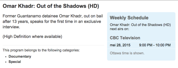 Omar Khadr Out of the Shadows